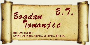 Bogdan Tomonjić vizit kartica